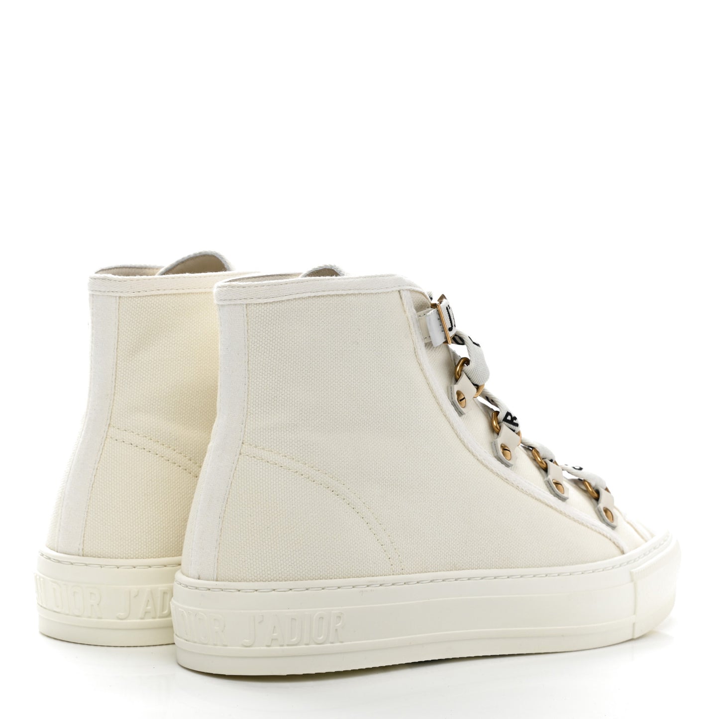 Technical Mesh Calfskin Womens Walk'N'Dior High Top Sneaker 38.5 Milk