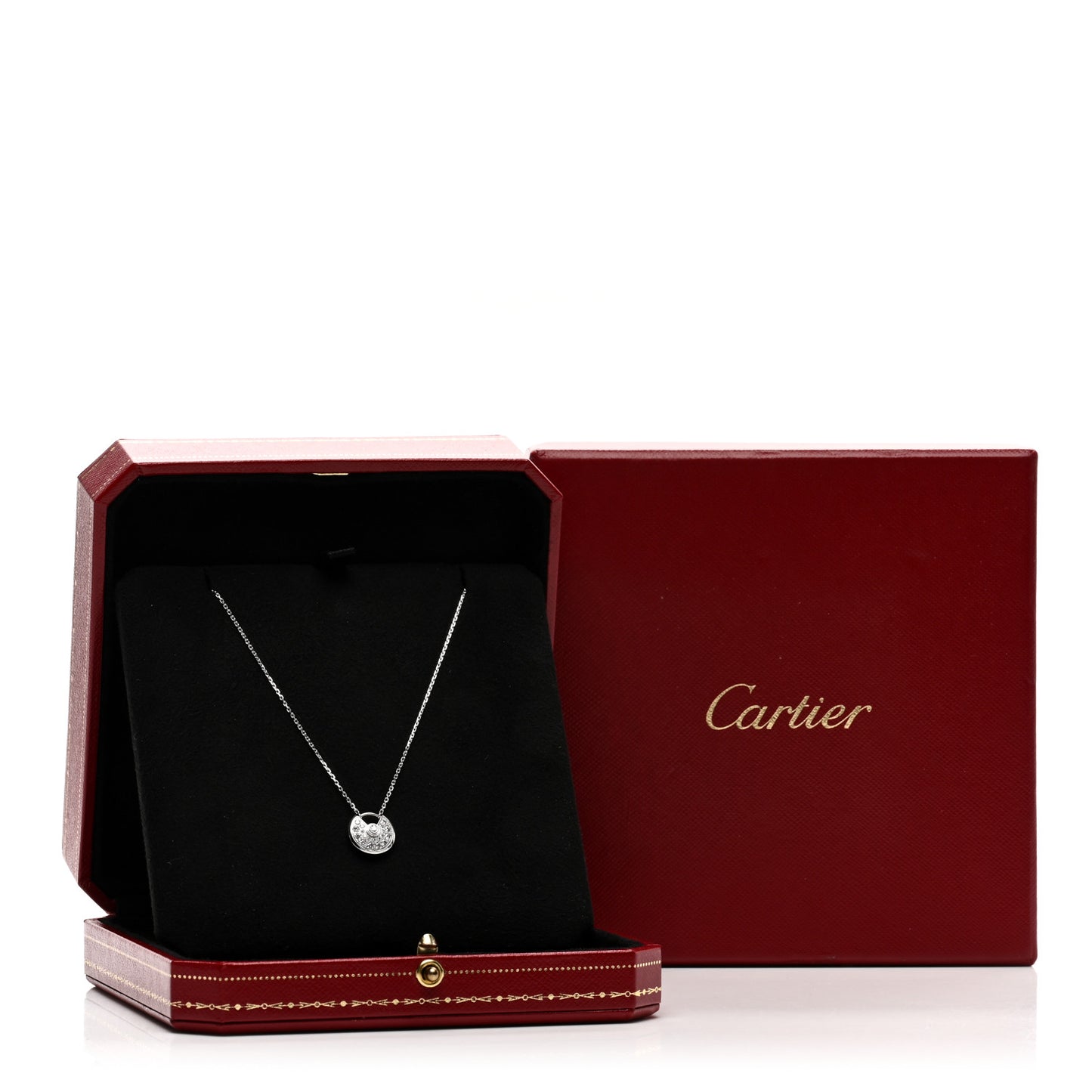 18K White Gold Diamond XS Amulette de Cartier Pendant Necklace