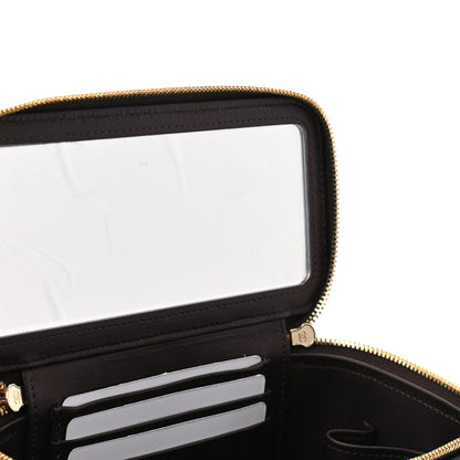 Chanel Iridescent Lambskin Quilted Small Top Handle Vanity Case With Chain Burgundy 6 of 12