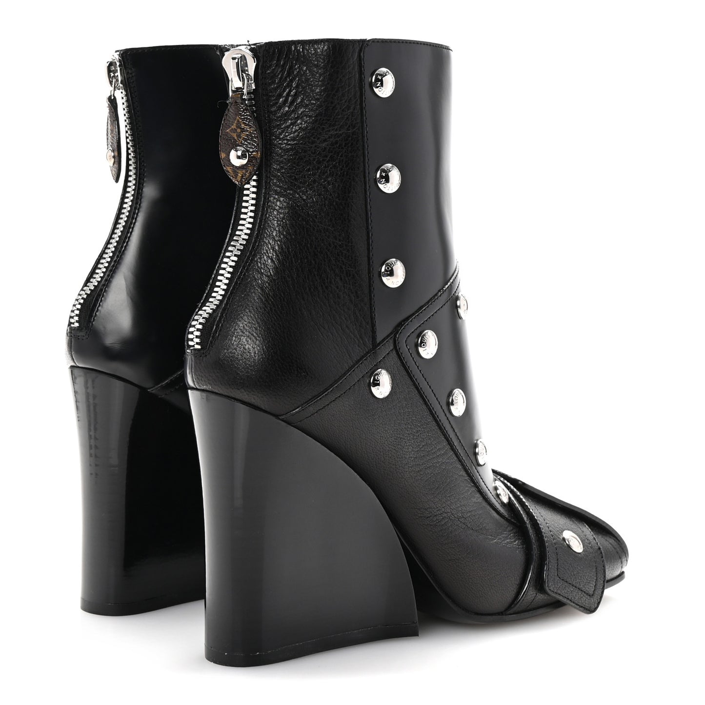 Calfskin Patti Wedge Half Boots 40 Black