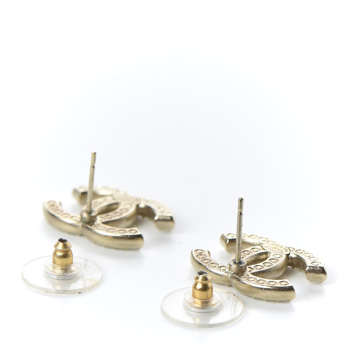 Crystal CC Earrings Light Gold