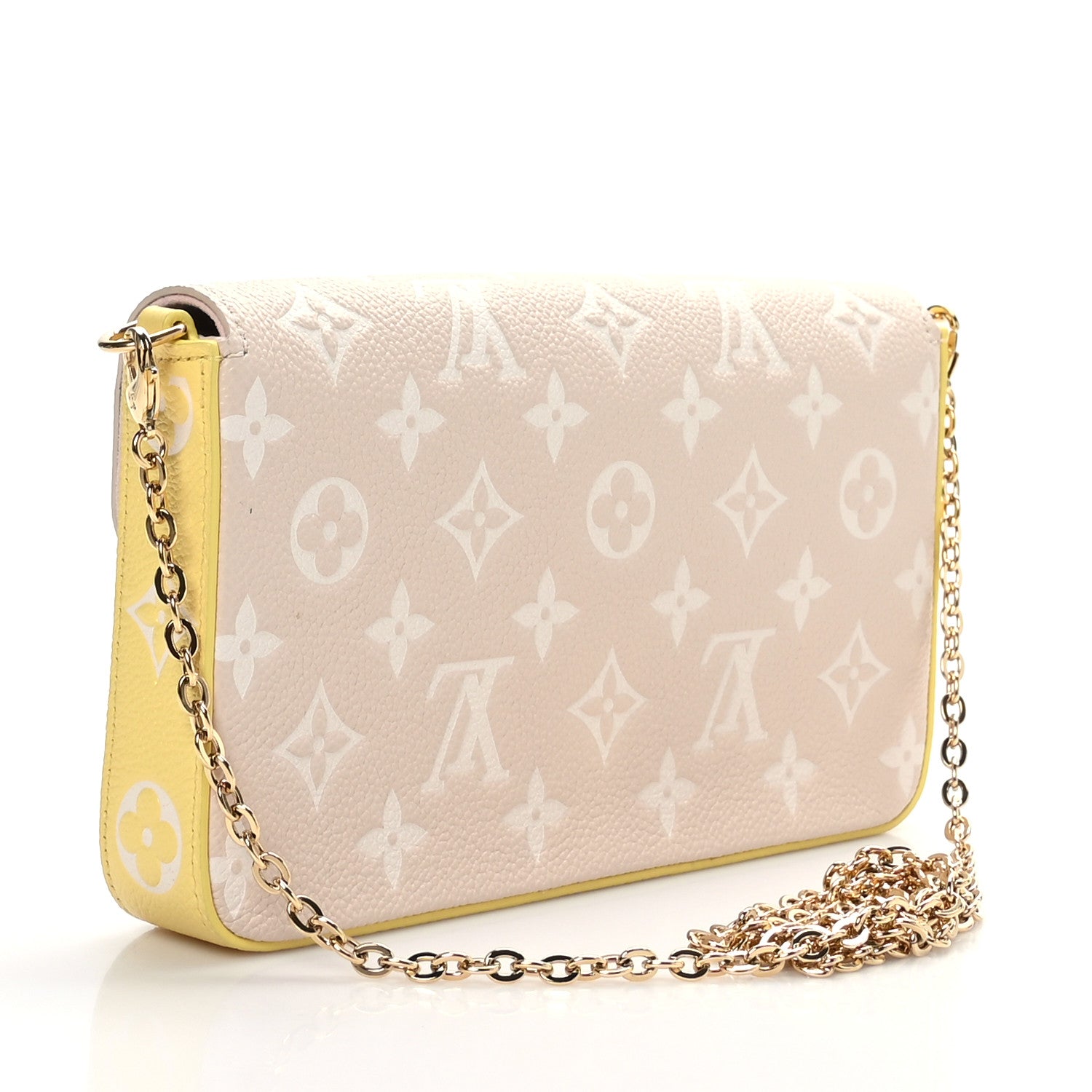 Louis Vuitton Empreinte Spring in the City Felicie Pochette Chain Wallet Pink Beige Yellow 4 of 9
