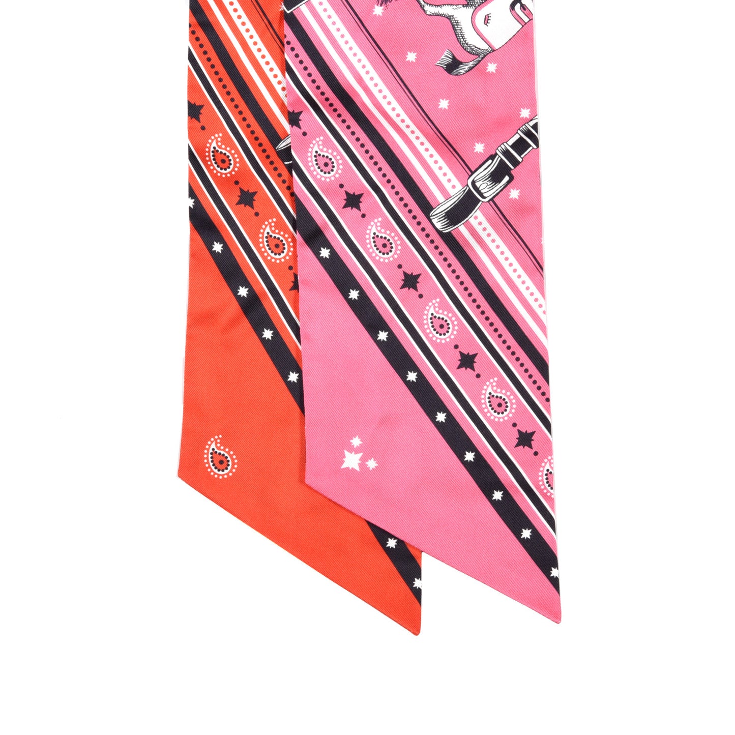 Silk Couvertures et Tenues de Jour Bandana Maxi Twilly Slim Rose Vif Rouge Vermillon