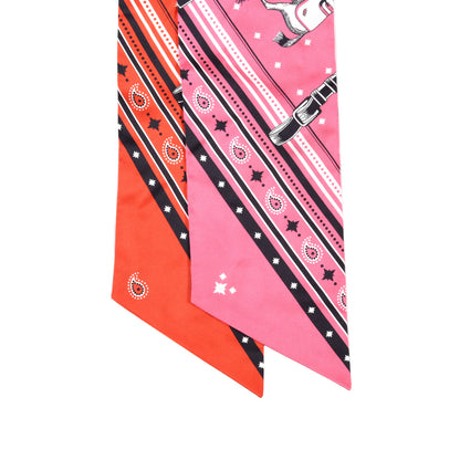 Hermes Silk Couvertures et Tenues de Jour Bandana Maxi Twilly Slim Rose Vif Rouge Vermillon 3 of 3