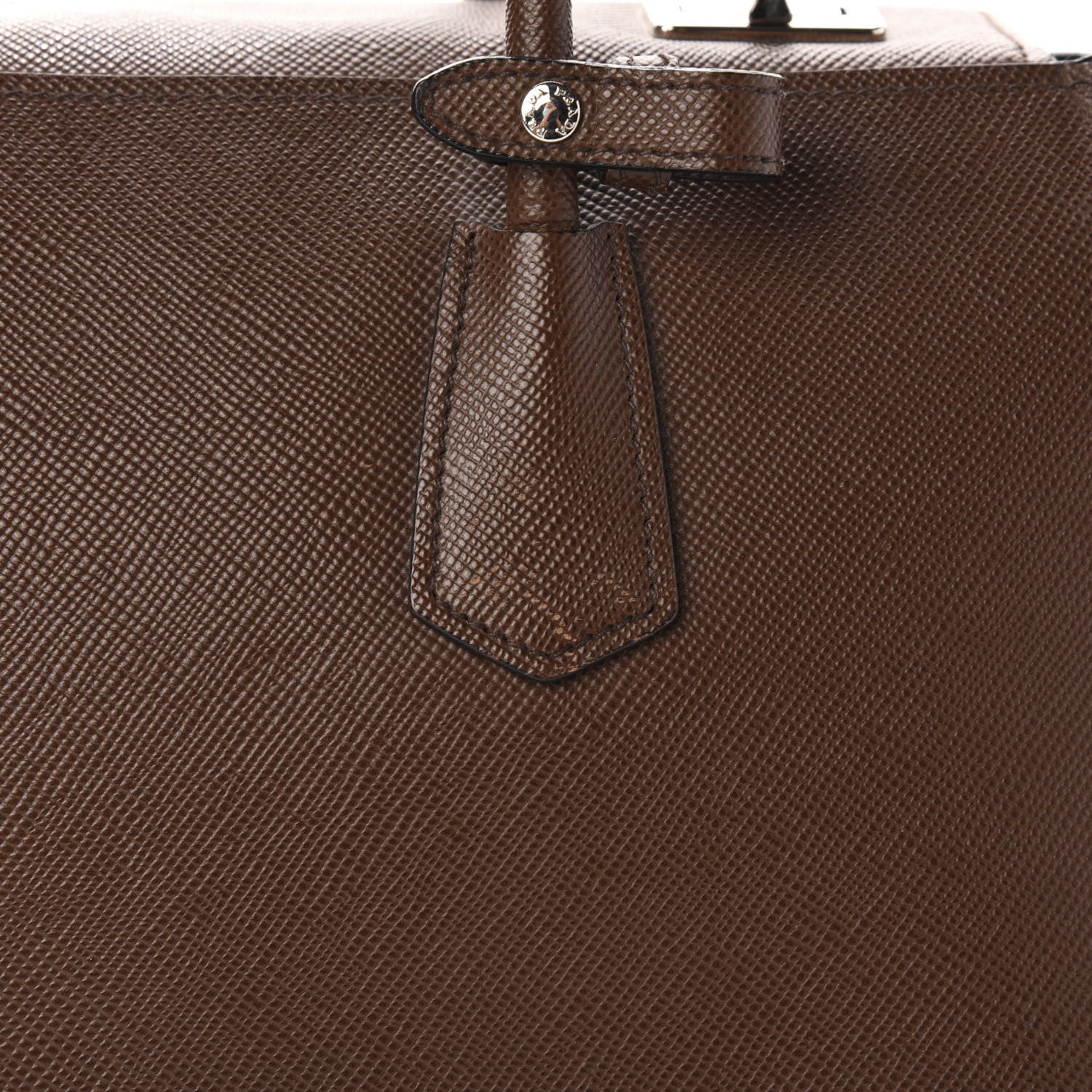 Prada Saffiano Cuir Twin Tote Cacao 13 of 15