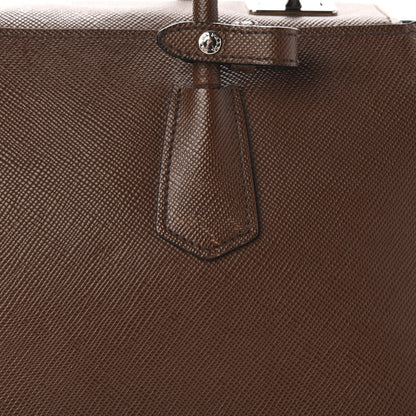 Prada Saffiano Cuir Twin Tote Cacao 13 of 15
