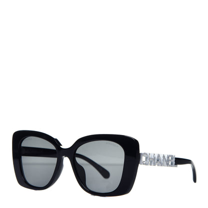 Chanel Acetate Strass Square Sunglasses 5422-B-A Black White 1 of 8