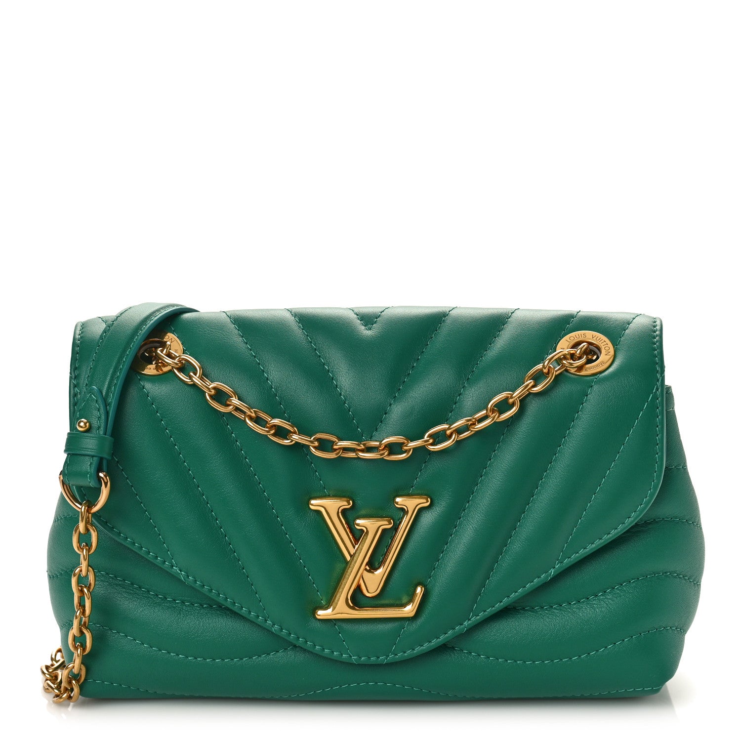 Louis Vuitton Calfskin New Wave Chain Bag MM NM Emerald 1 of 8