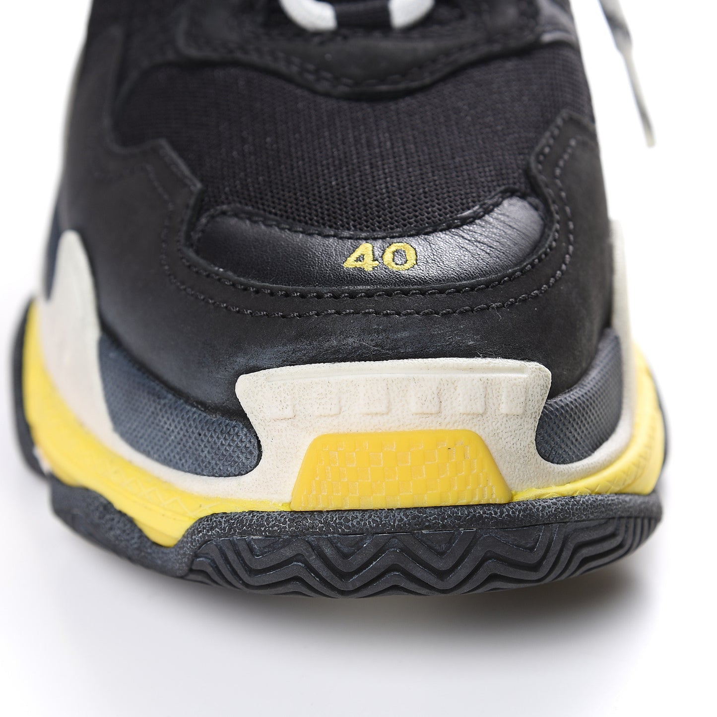 Fabric Mesh Womens Triple S Sneakers 40 Black Yellow