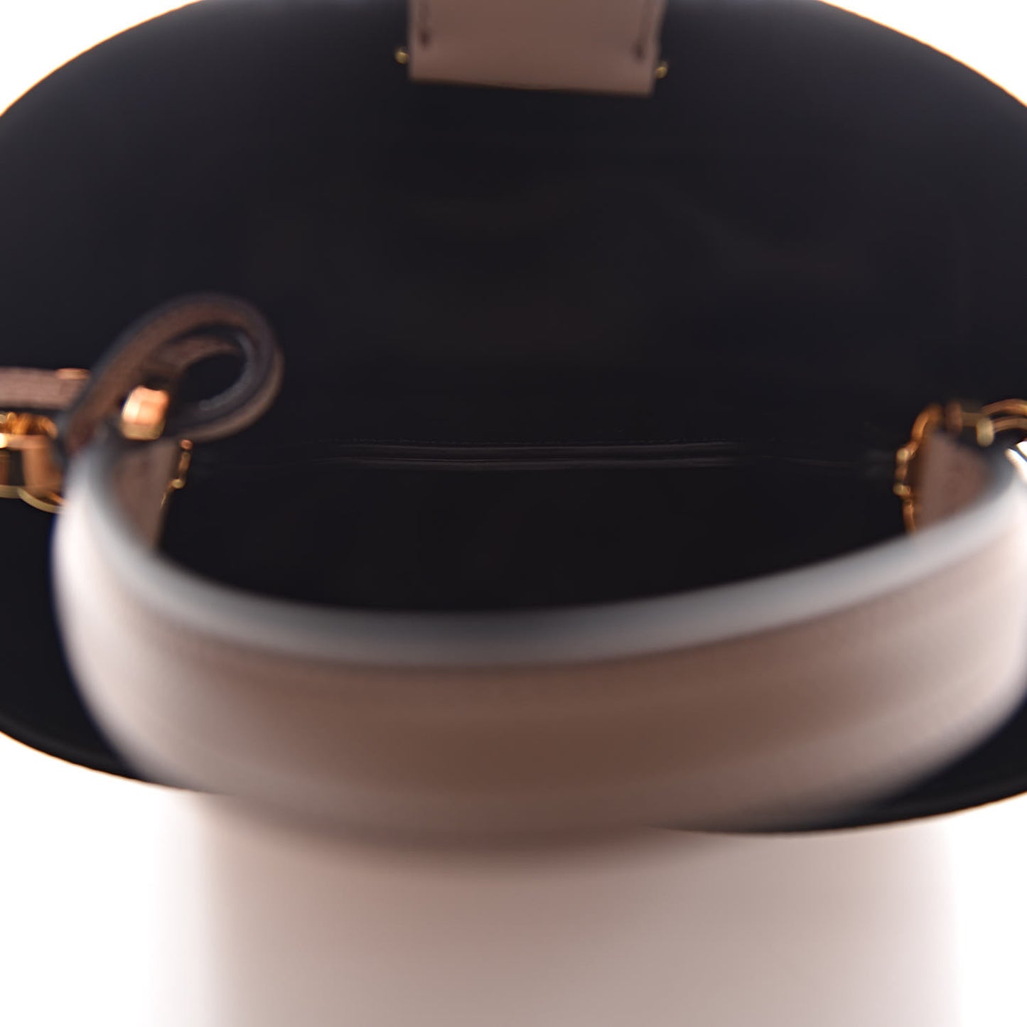 Saffiano Cuir Calfskin Small Panier Bucket Bag Cipria Black