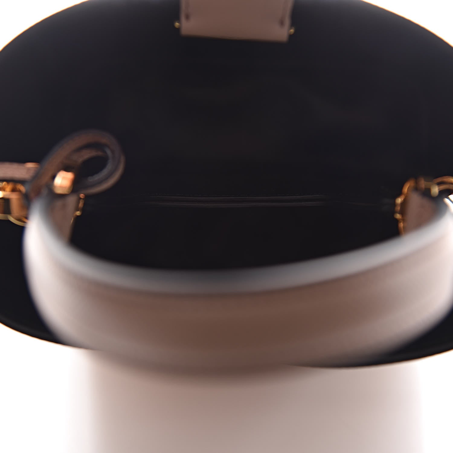 Prada Saffiano Cuir Calfskin Small Panier Bucket Bag Cipria Black 5 of 10