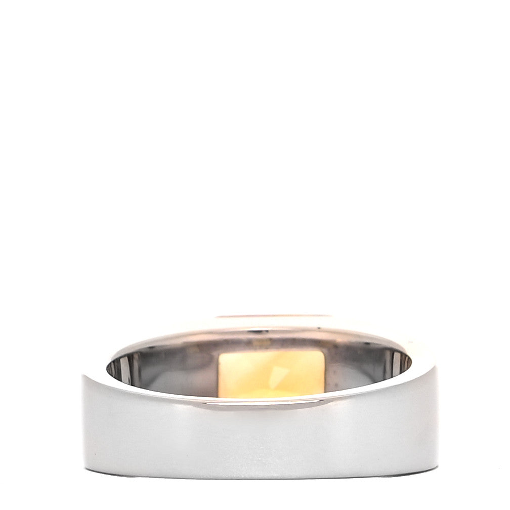 18K White Gold Citrine Tank Ring 54 6.75