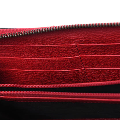 Gucci Cripto Calfskin Interlocking G Logo Zip Around Wallet Hibiscus Red Giallo Black Green Red 8 of 15