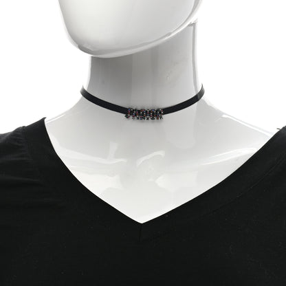 Christian Dior Grosgrain Ribbon Crystal J'Adior Logo Choker Necklace Multicolor 2 of 5
