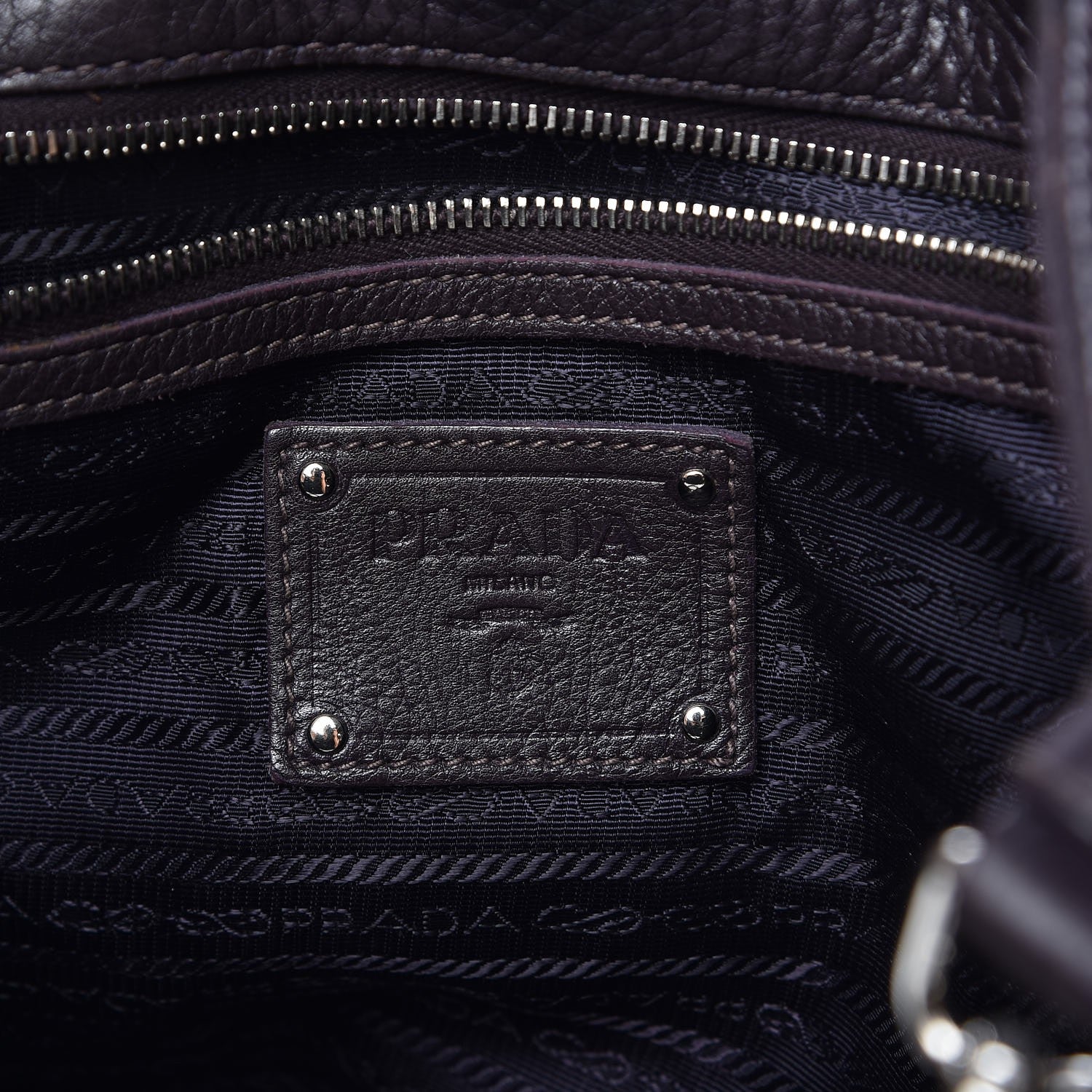 Prada Vitello Daino Tote Purple 7 of 11