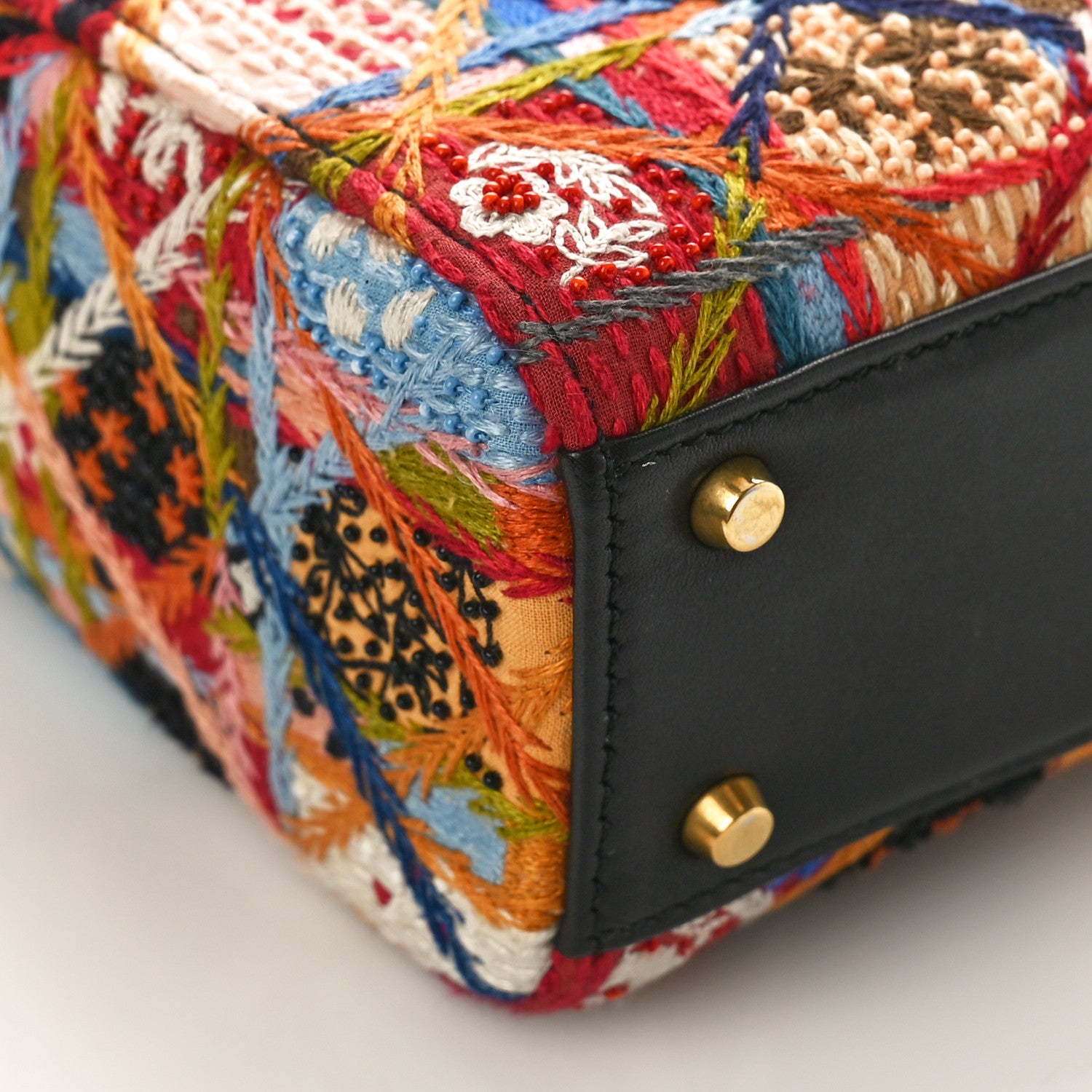 Christian Dior Embroidered Patchwork Peace And Love Mini Lady Dior Multicolor 7 of 8