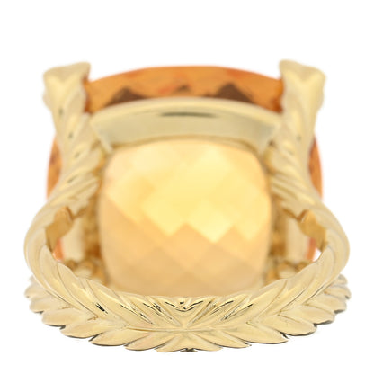 David Yurman 18K Yellow Gold Diamond Citrine 20mm Cushion On Point Ring 60 9 4 of 6