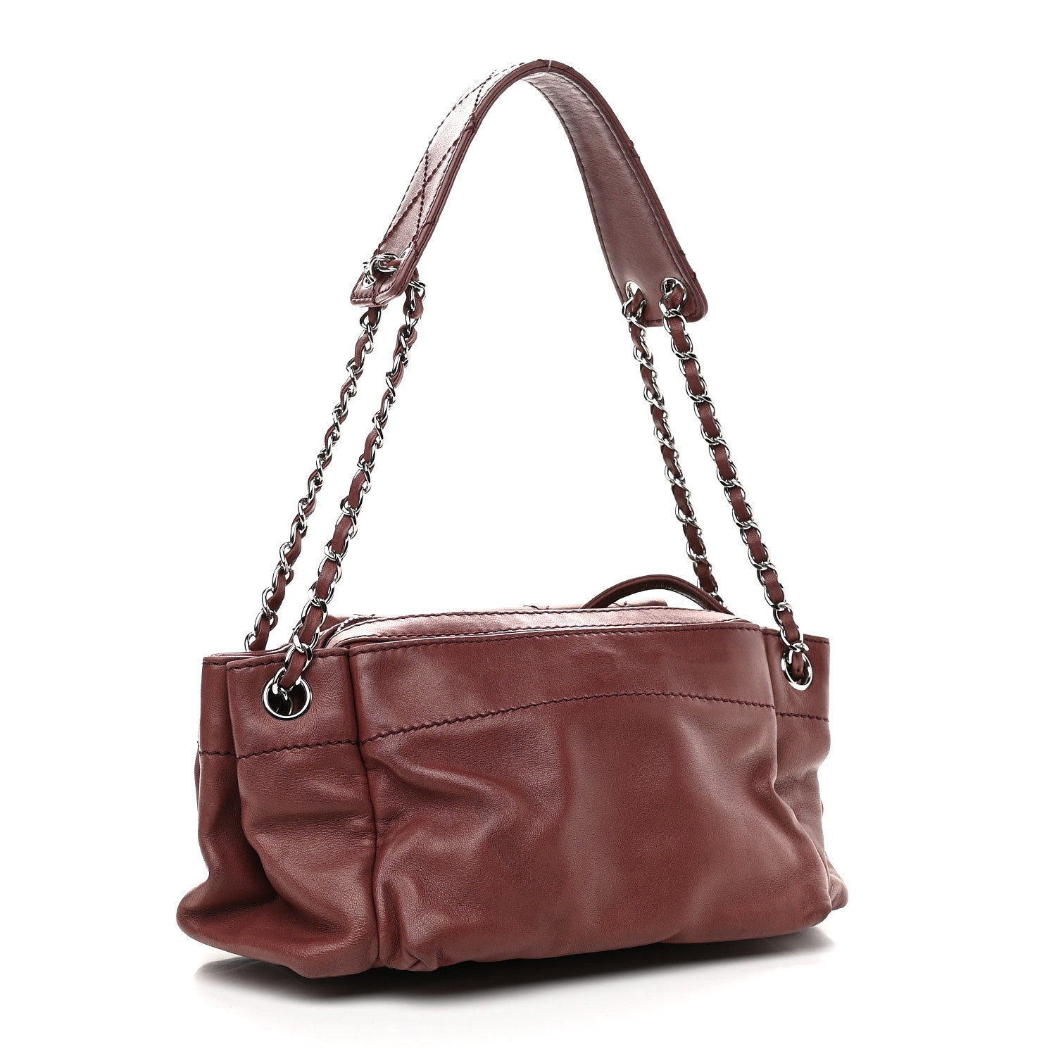 Chanel Lambskin Quilted Chain Accordion Flap Brown 3 of 11
