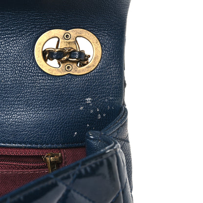 Chanel Patent Goatskin Quilted Small CC Eyelet Flap Blue 11 of 12