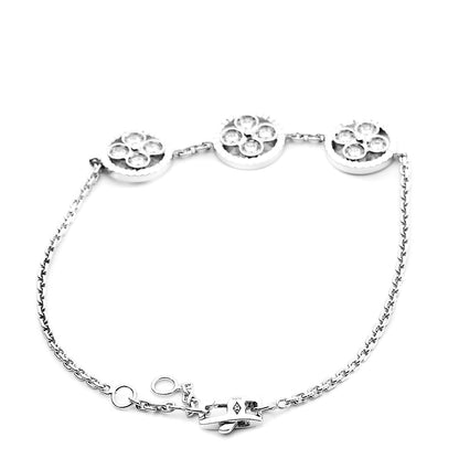 Louis Vuitton 18K White Gold Diamond Three Blossom BB Bracelet 3 of 6