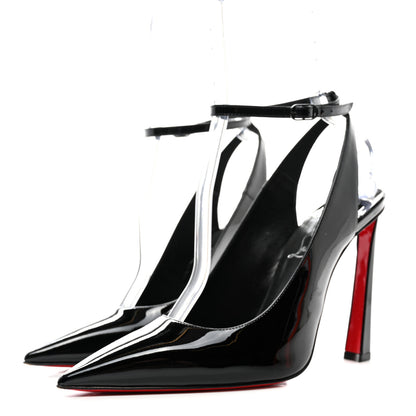 Christian Louboutin Patent Calfskin Condora Sling 100 Pumps 39.5 Black 3 of 10