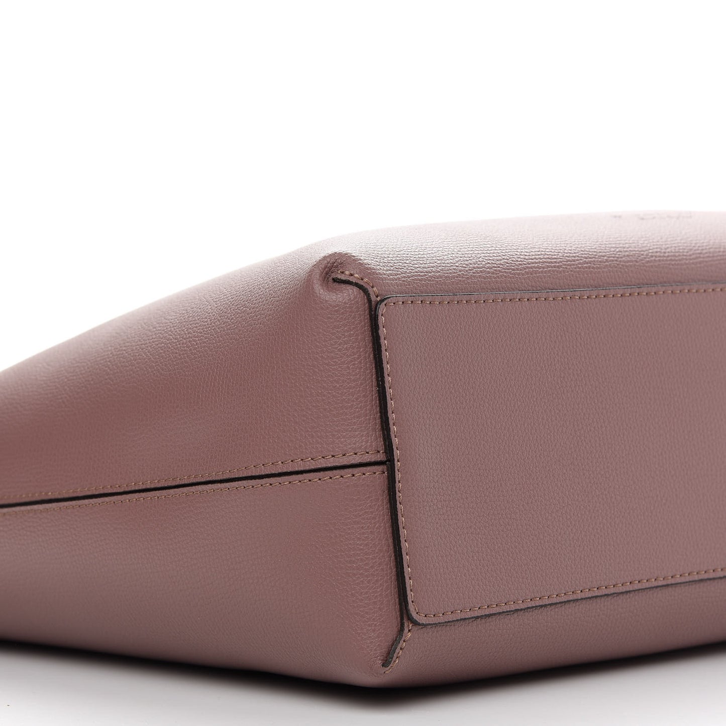 Grainy Calfskin Haymarket Check Medium Reversible Tote Dusty Pink