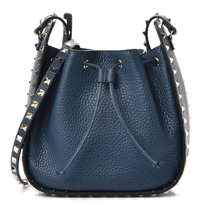 Valentino Garavani Alce Printed Calfskin Rockstud Bucket Bag Peacock 1 of 7