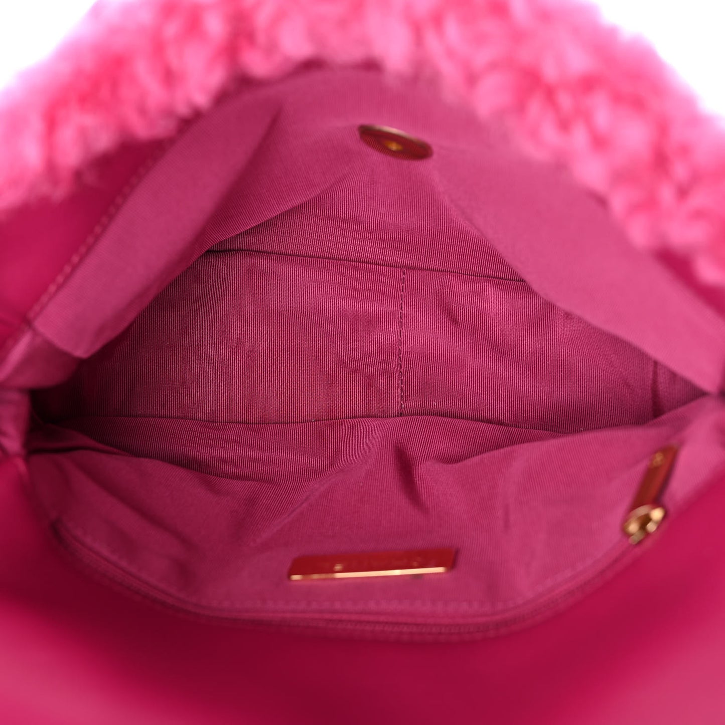 Shearling Sheepskin Medium Chanel 19 Flap Pink