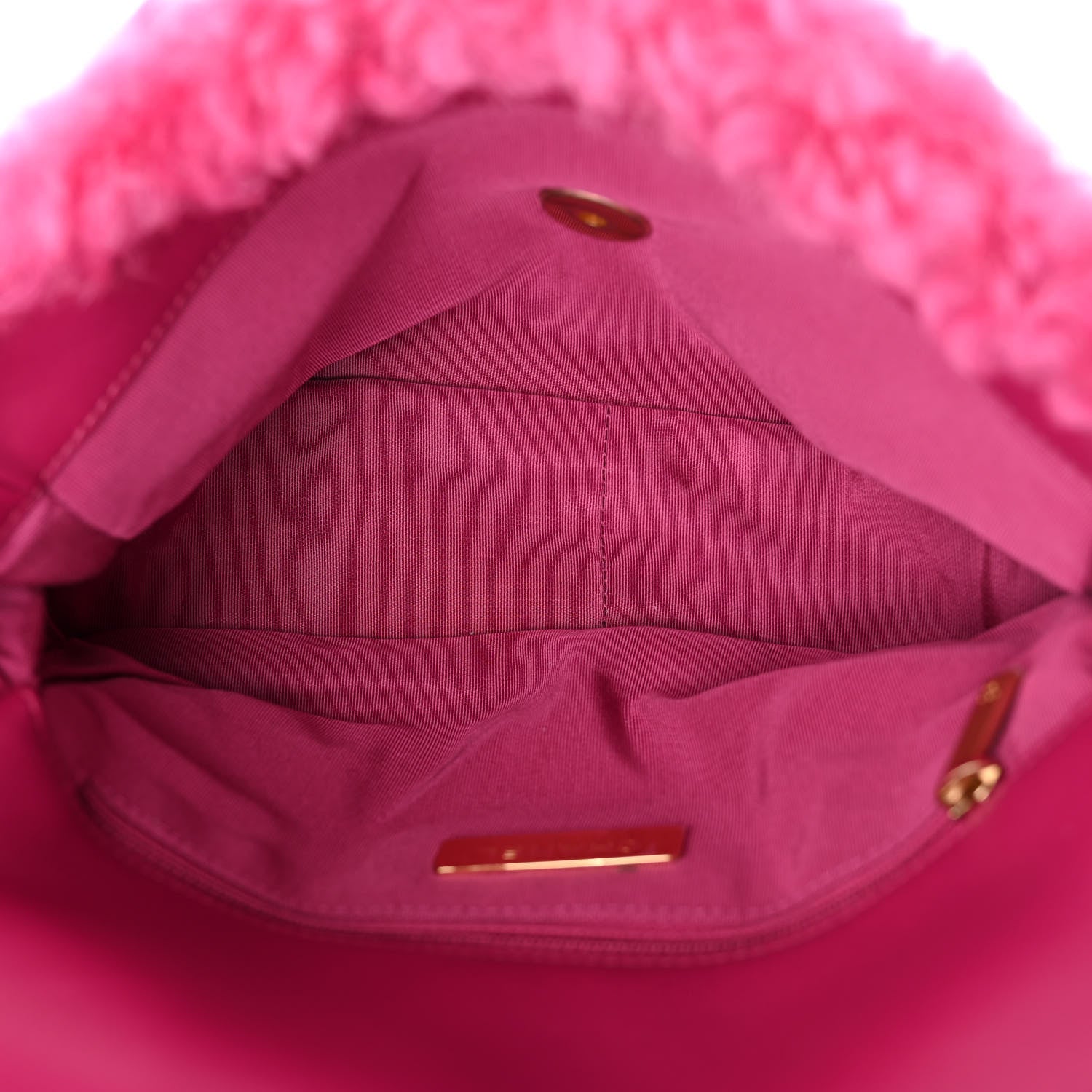 Chanel Shearling Sheepskin Medium Chanel 19 Flap Pink 5 of 10