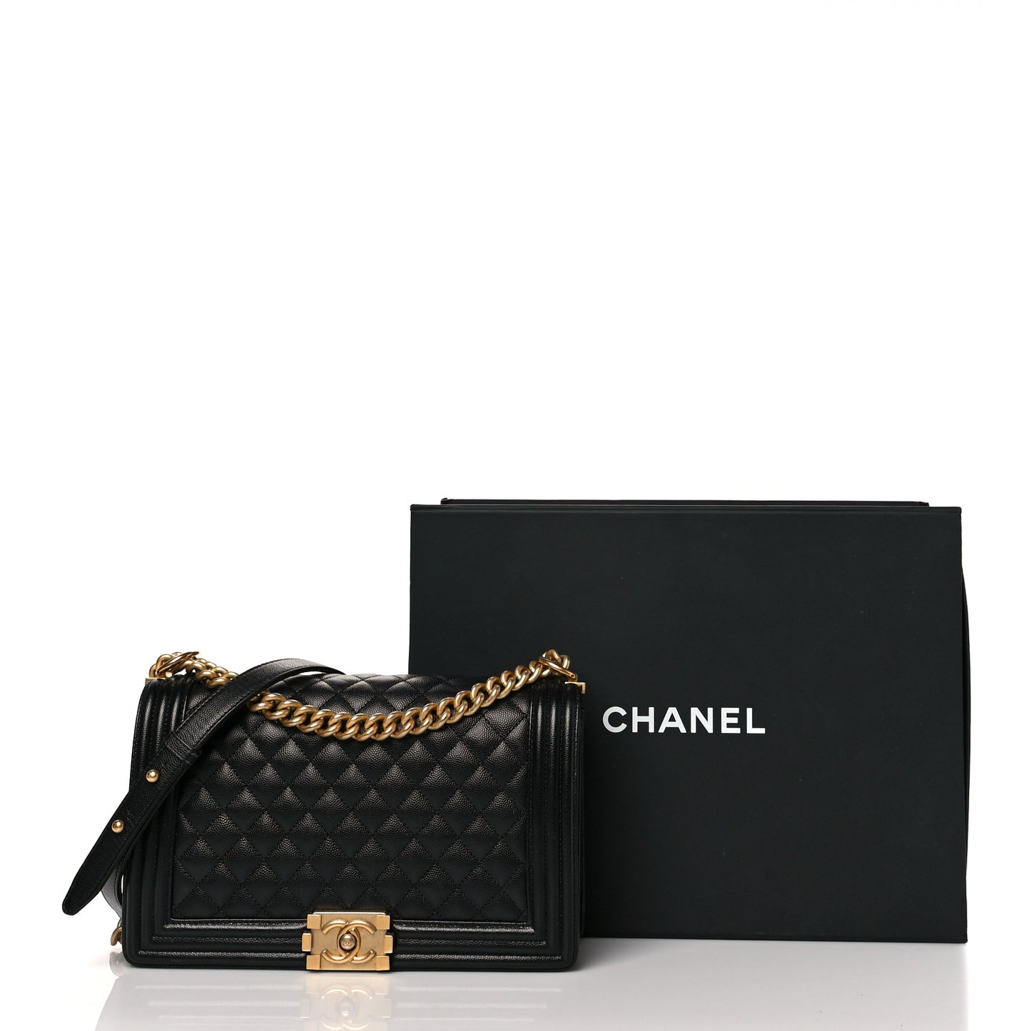 Caviar Quilted New Medium Boy Flap Black