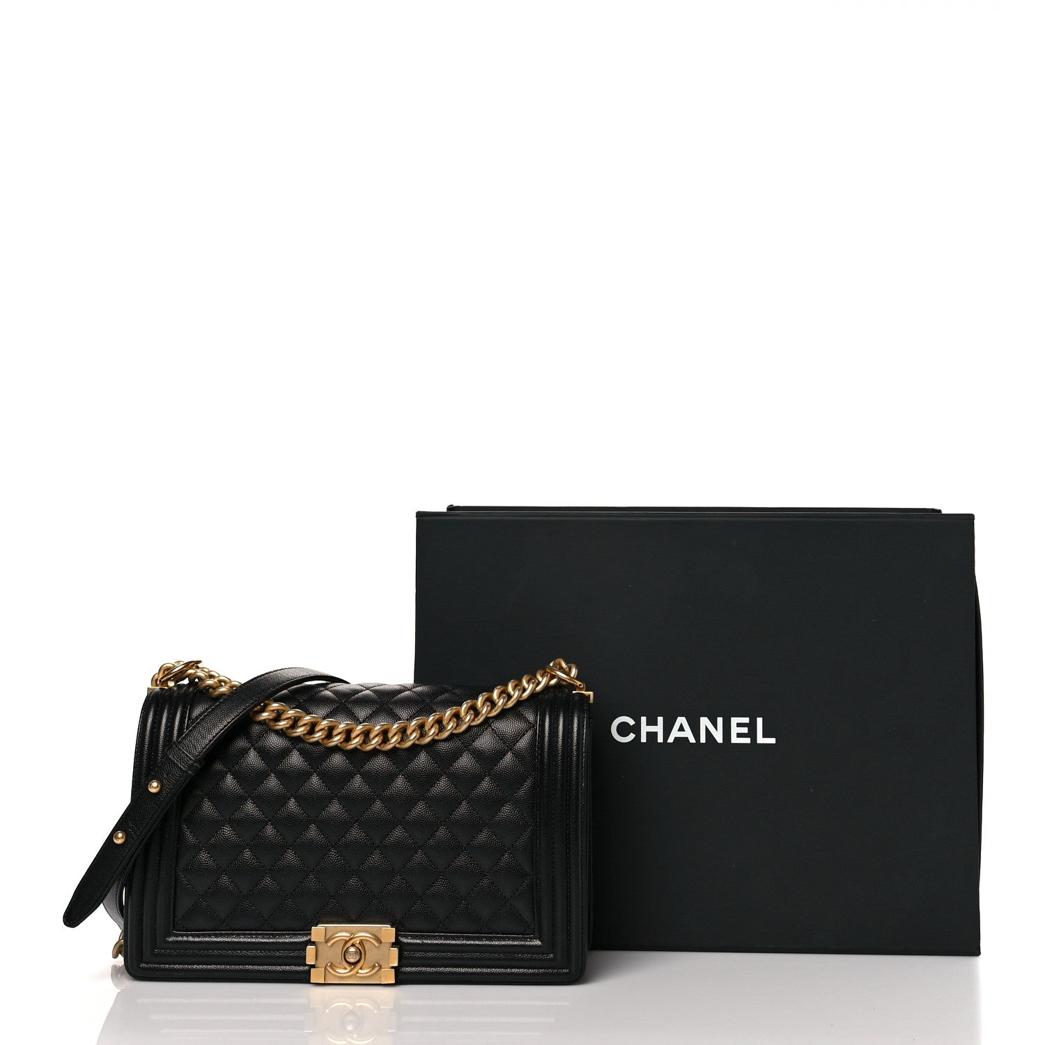 Chanel Caviar Quilted New Medium Boy Flap Black 12 of 12