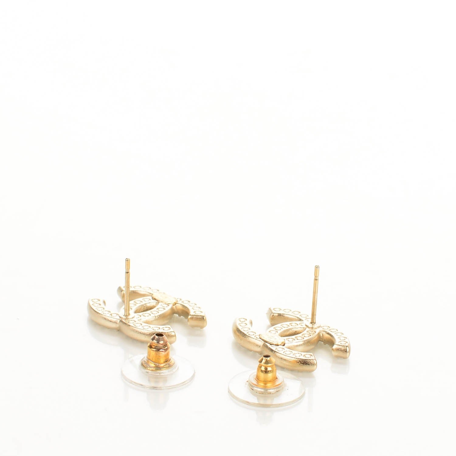 Chanel Crystal CC Earrings Gold 3 of 5