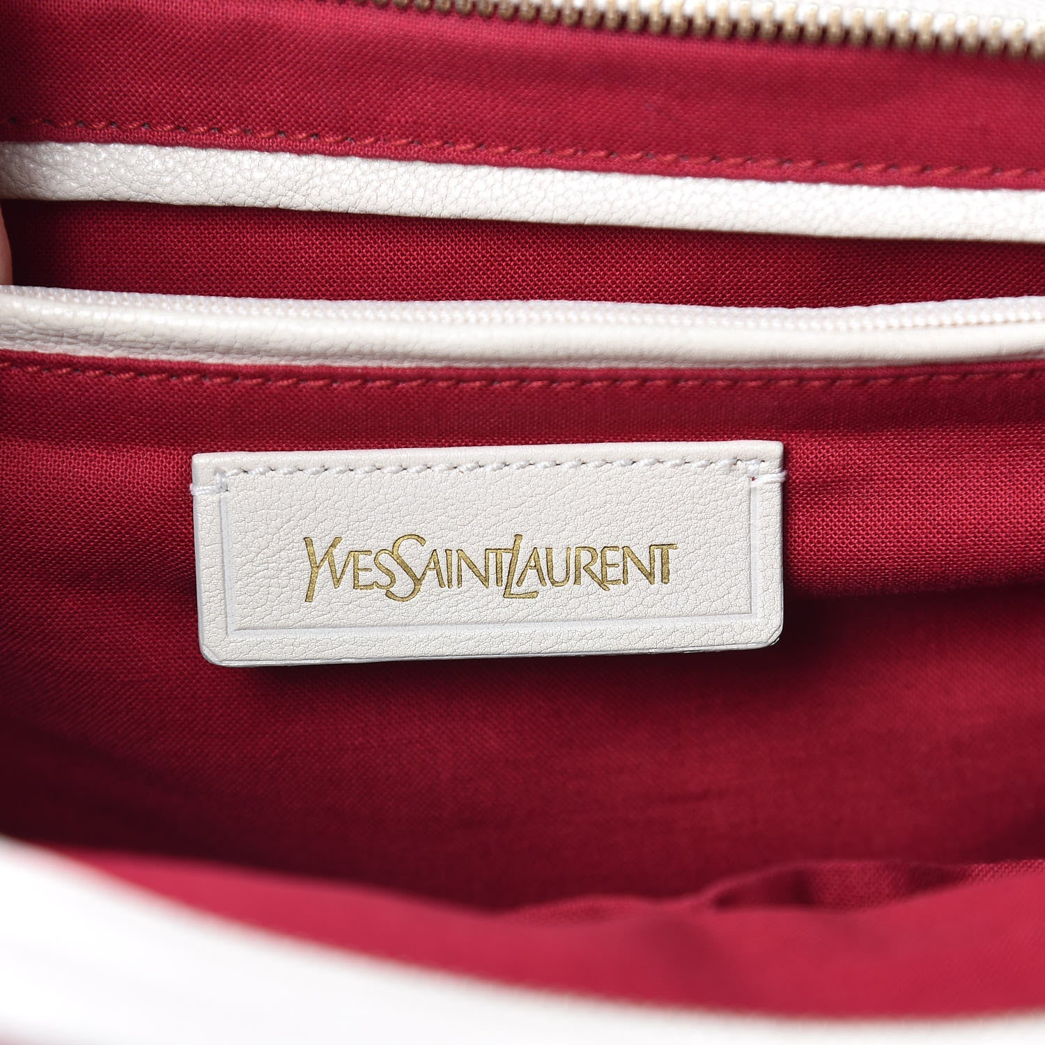 Saint Laurent Linen Fringe Medium Cabas ChYc Red 6 of 19