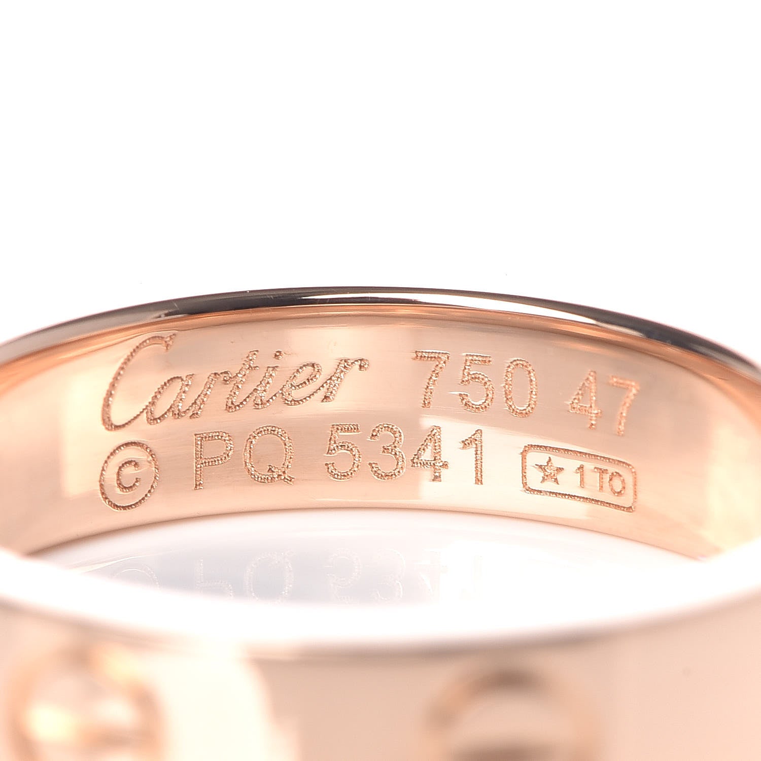 Cartier 18K Pink Gold Diamond 4mm LOVE Wedding Band Ring 47 4 4 of 4