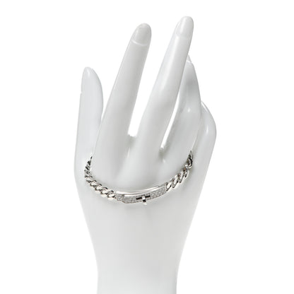 Hermes 18K White Gold Diamond TPM Kelly Gourmette Bracelet ST 2 of 5