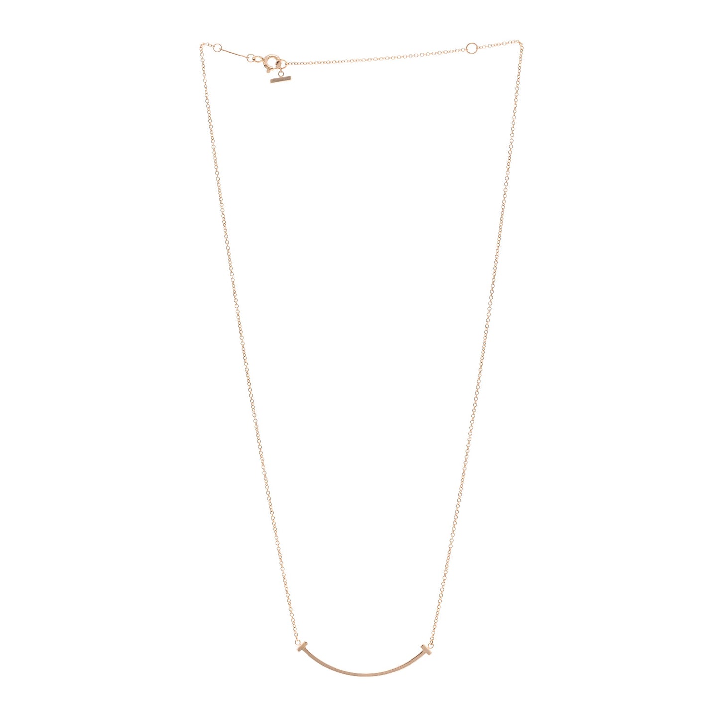 18K Rose Gold Small T Smile Pendant Necklace