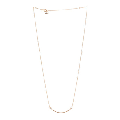 Tiffany 18K Rose Gold Small T Smile Pendant Necklace 3 of 5