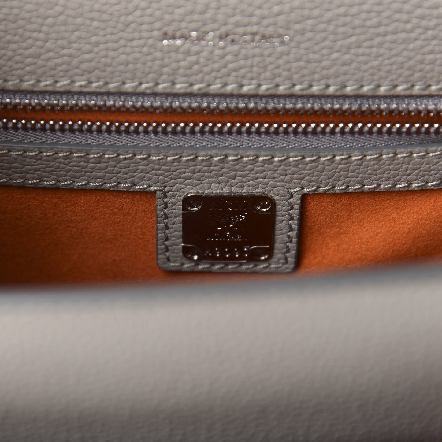 Grained Calfskin Small Patricia Satchel Arch Grey