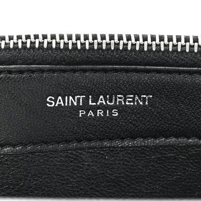 Saint Laurent Metallic Grain De Poudre Clasic Monogram Kate Tassel Chain Wallet Argento 7 of 16
