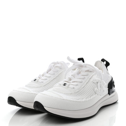 Chanel Fabric Logo Sneakers 39.5 White 3 of 7