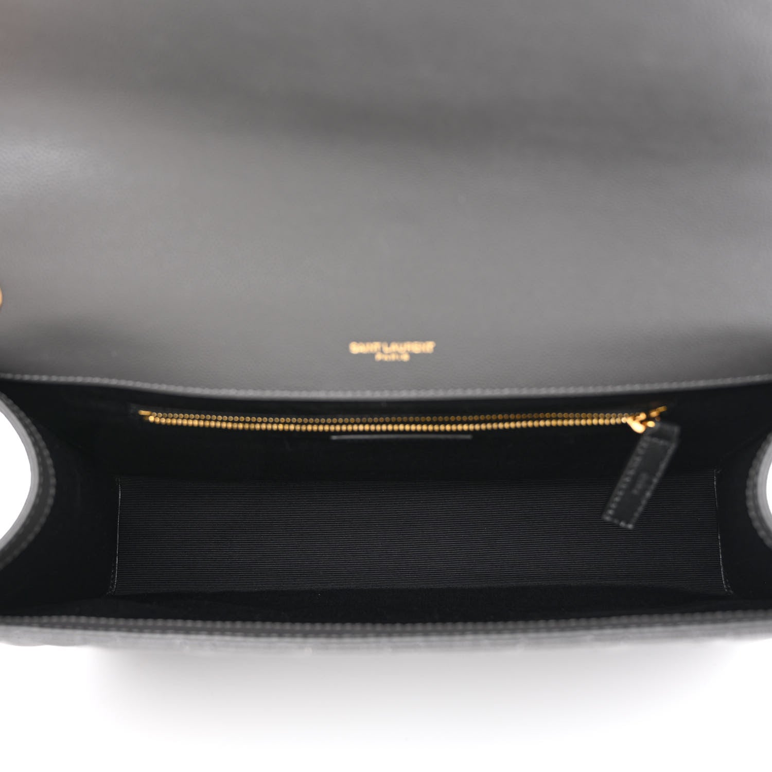 Saint Laurent Grain De Poudre Textured Mixed Matelasse Large Triquilt Monogram Satchel Storm 5 of 10