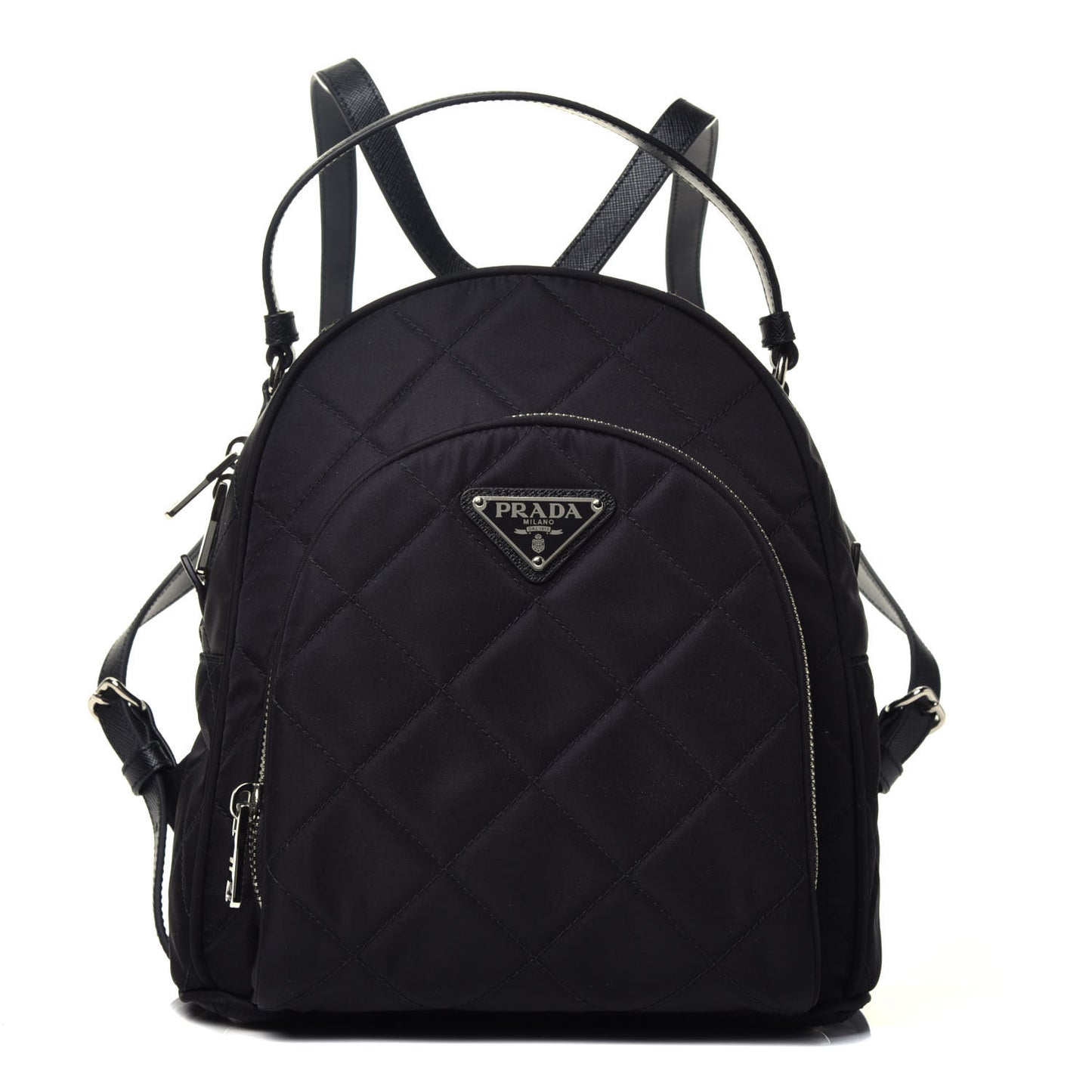 Nylon Tessuto Impuntu Quilted Backpack Black