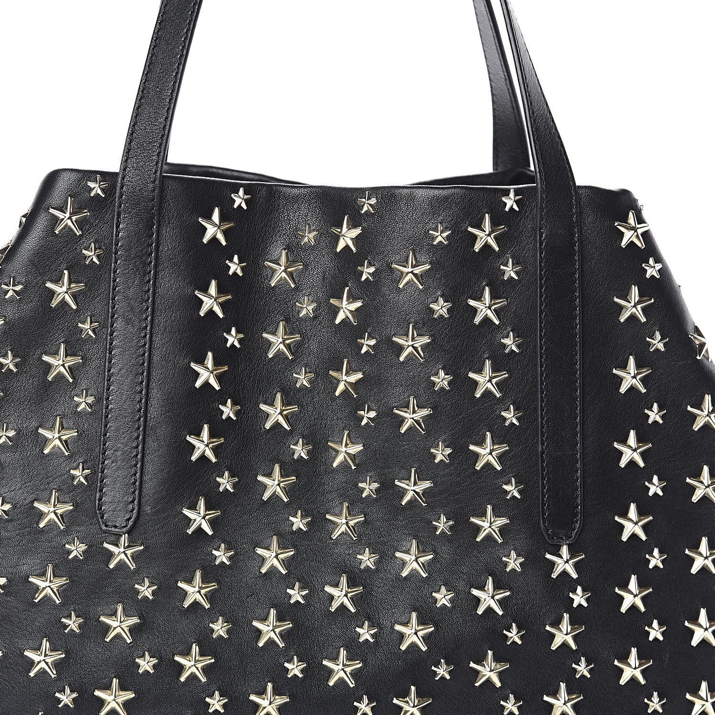 Calfskin Sofia Star Studded Tote Black