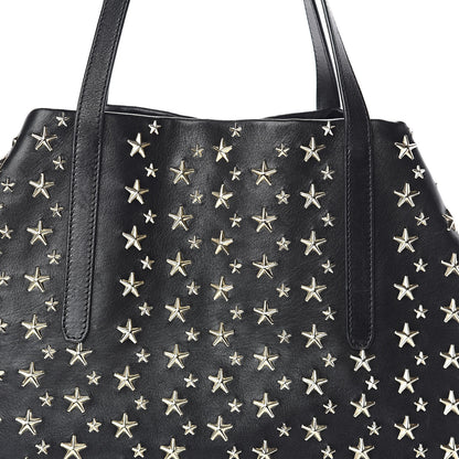 Jimmy Choo Calfskin Sofia Star Studded Tote Black 7 of 9