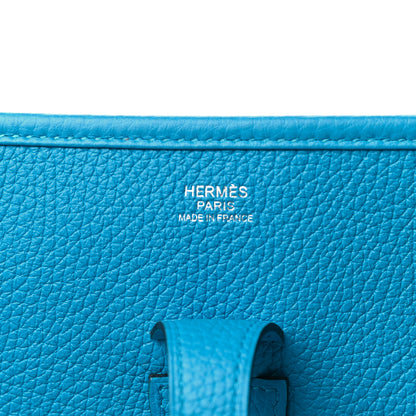 Hermes Taurillon Clemence Evelyne III PM Bleu Frida 6 of 10