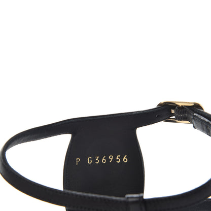 Chanel Lambskin CC Sandals 38 Black 10 of 10