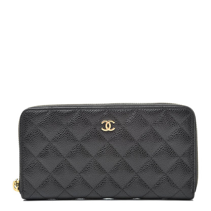 Chanel Caviar Quilted Large Gusset Zip Around Wallet Black 1 of 9