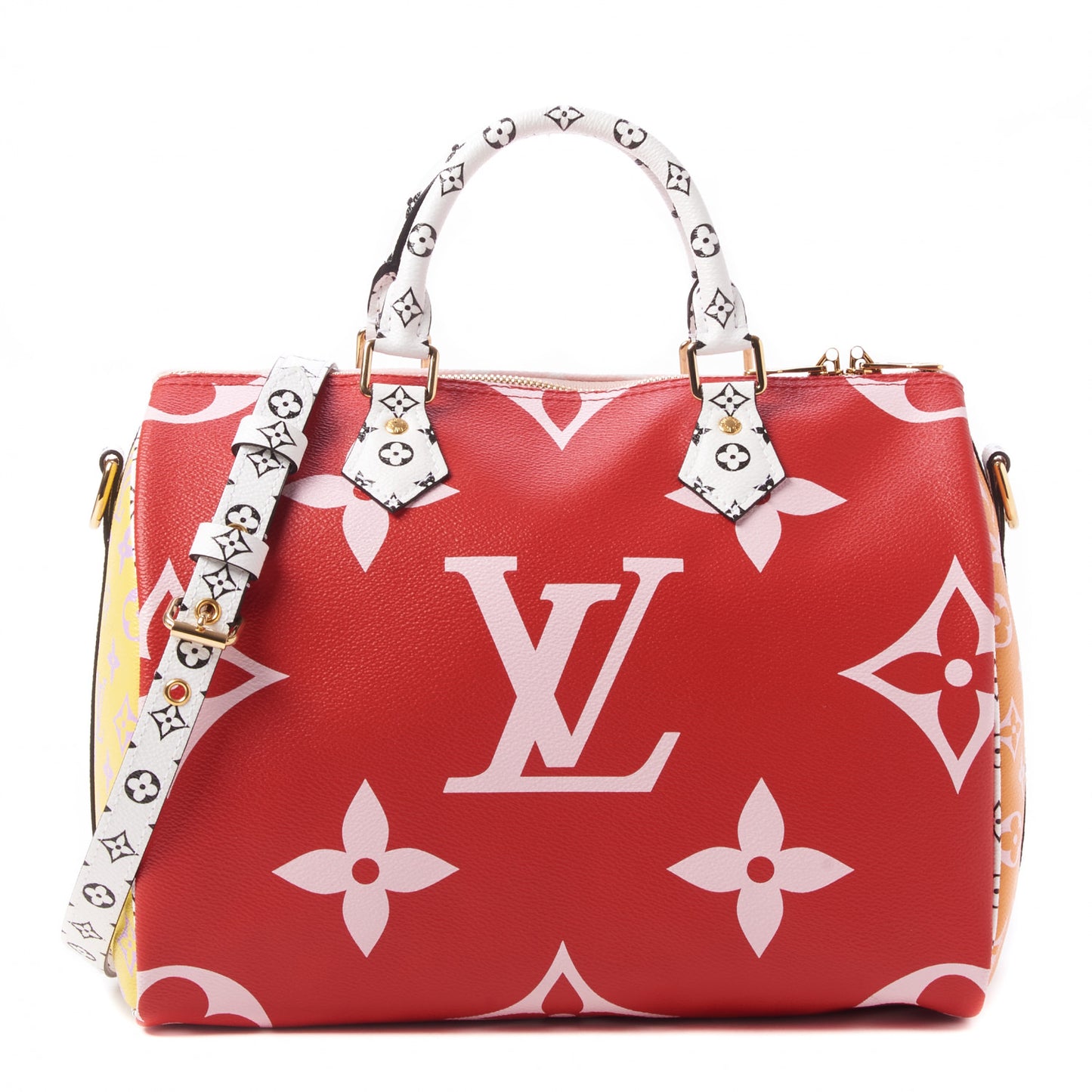 Monogram Giant Speedy Bandouliere 30 Rouge