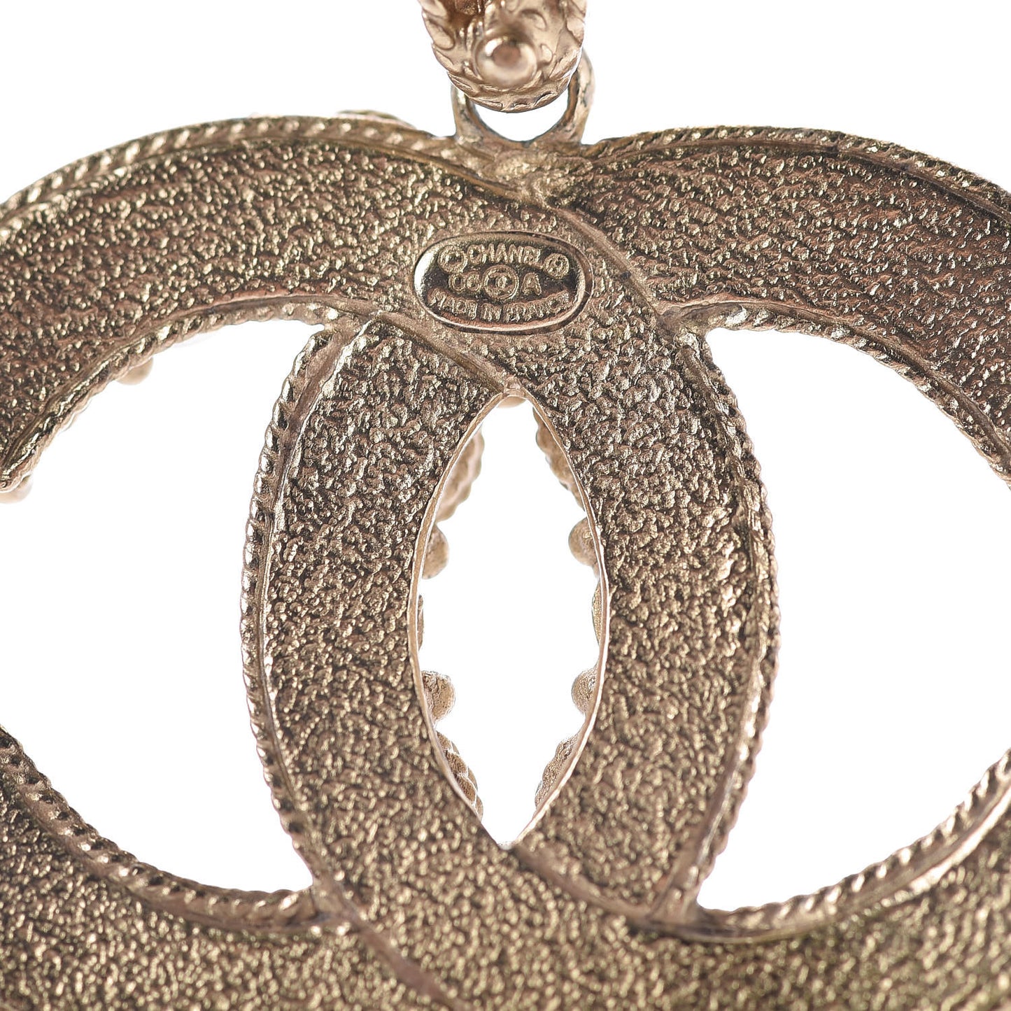 Crystal Pearl CC Chain Short Necklace Gold