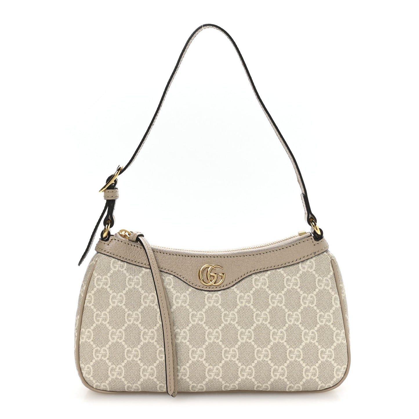 GG Supreme Monogram Textured Dollar Calfskin Small Ophidia Hobo Beige Mystic White Oatmeal